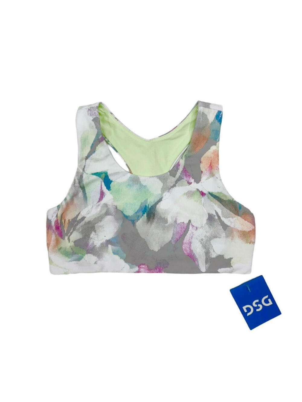 (C175) DICK'S Sporting Goods Girls' Medium Momentum Sports Bra Multi Floral NWT